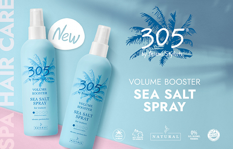 НОВИНКА!  VOLUME BOOSTER SEA SALT SPRAY от бренда «305 by Miami Stylist»
